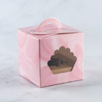 Pink Splash Cupcake Box for 1
