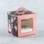 Dark Floral Cupcake Box for 1