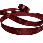 1 Inch Christmas Ribbons, Gold Printed 18 meter - Image 3